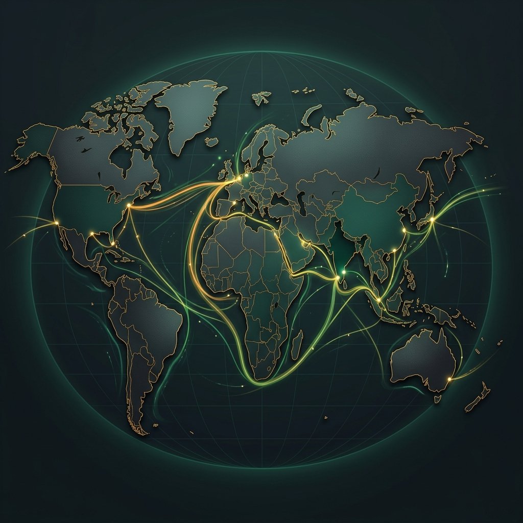 Global Trade Routes Map